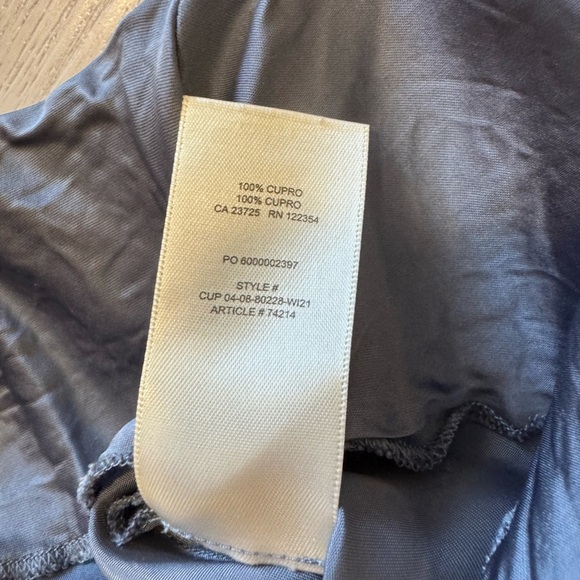 Aritzia Wilfred Dress Davina Ruched Side Cowl Neck Silky Cupro Gray Blue Sexy XS - Picture 9 of 11